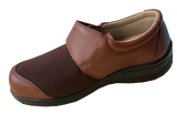 Bio Shoes 5119 - Café -  Piel/Lycra - Diabetico